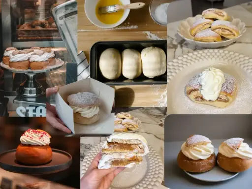 En härlig samling av nyttiga semlor, från deg till färdig bakelse. Perfekt för fika!